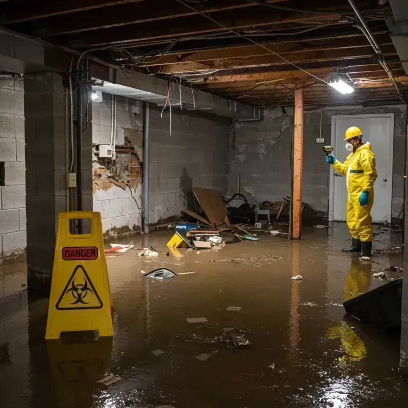 Flooded Basement Electrical Hazard in Dwight, IL Property